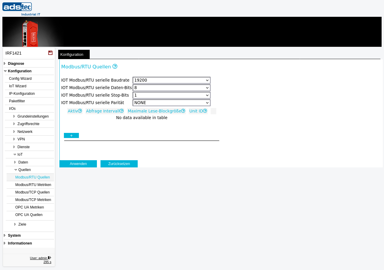 Modbus/RTU-Quellen