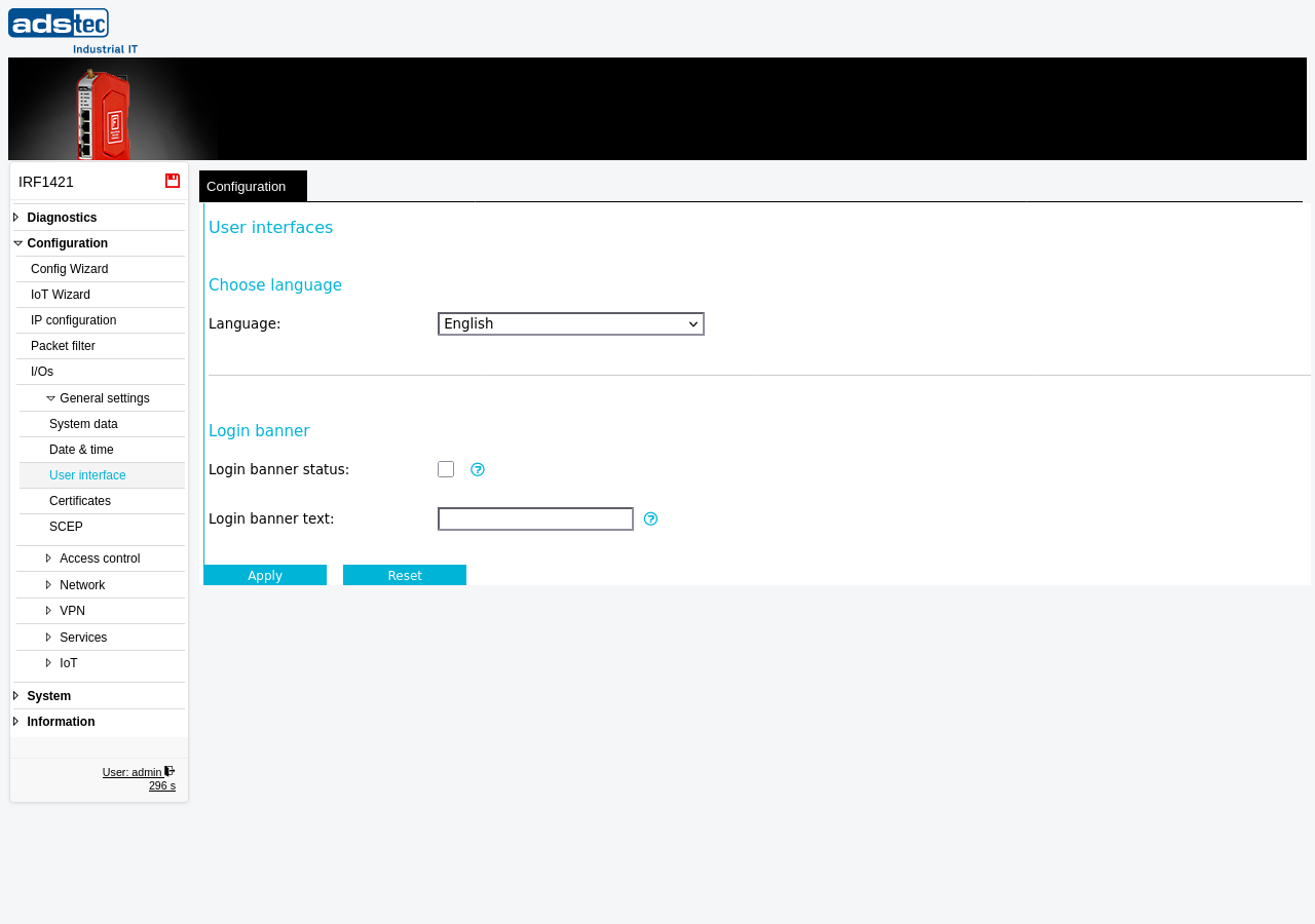 User interface