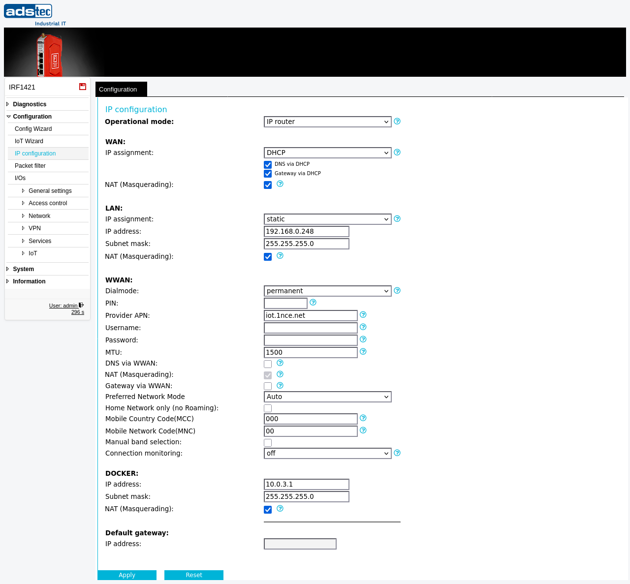 IP configuration