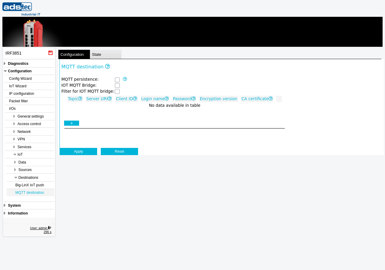 MQTT destination