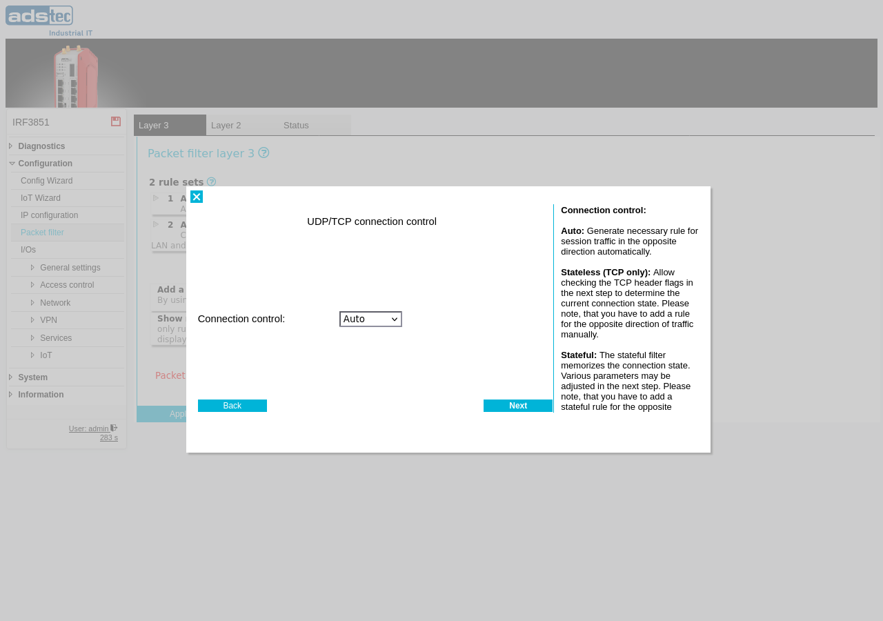 Wizard — Connection control (Auto)